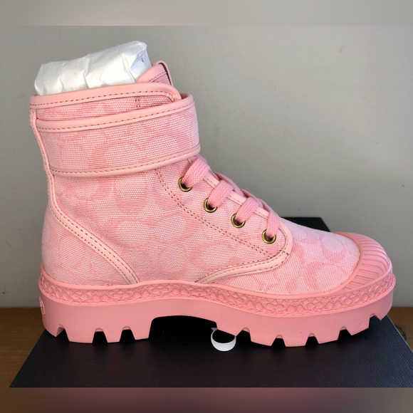 Coach Trooper Canvas Mid Top Boot in Crystal Pink Size 6.5 - Picture 6 of 11